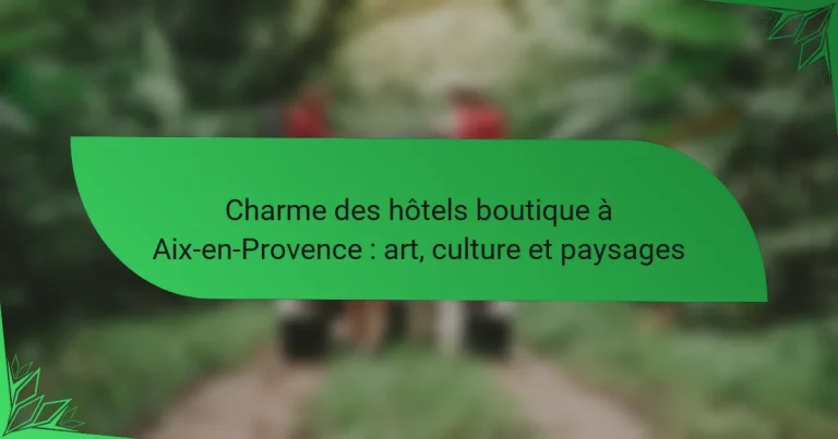 Charme des hôtels boutique à Aix-en-Provence : art, culture et paysages