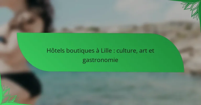 Hôtels boutiques à Lille : culture, art et gastronomie